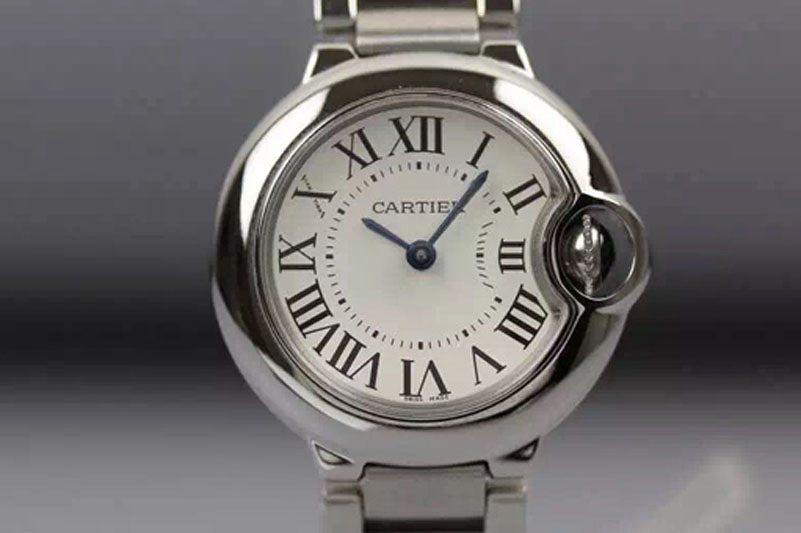 Cartier Ballon Bleu Ladies SS White Dial on Bracelet Watches