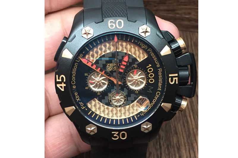 Zenith Defy Extreme Gold Chrono Ultimate Edition on Black Rubber Strap A7750