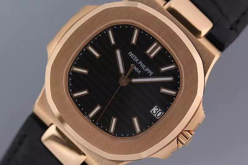 Patek Philippe Nautilus Jumbo 5711R V3 Black Dial on Leather Strap 1:1 Best Edition A2824
