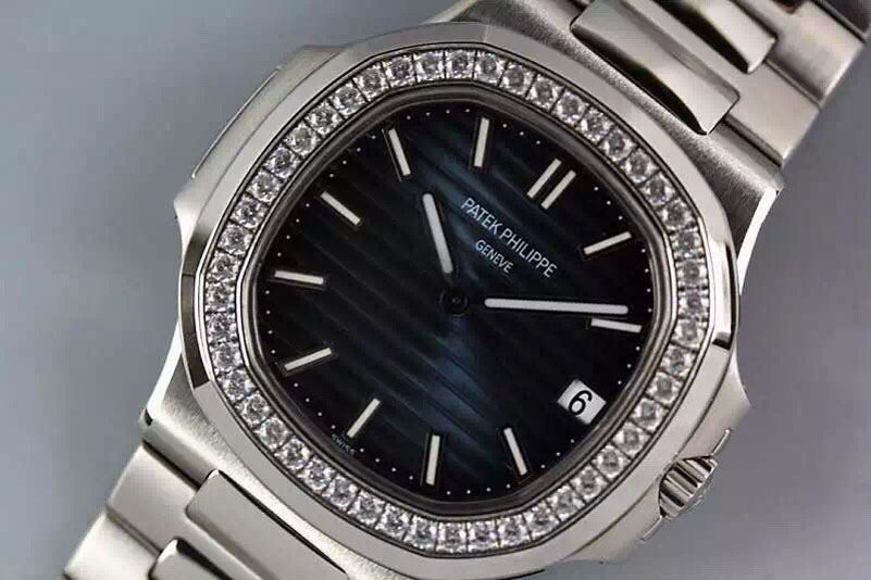 Patek Philippe Nautilus Jumbo 5711 V3 Blue Dial Diamond Bezel on Bracelet 1:1 Best Edition A2824