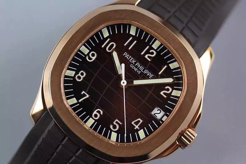 Patek Philippe Aquanaut Jumbo V4 RG Brown Dial on Rubber Strap 1:1 Best Edition A2824