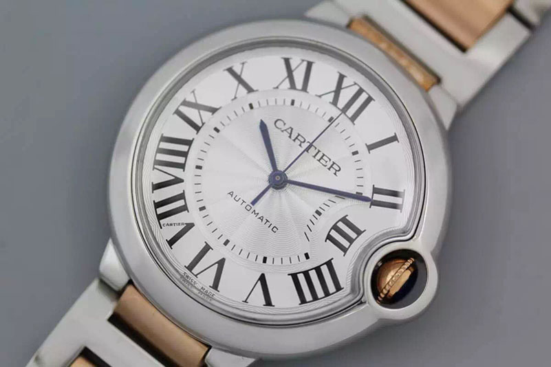 Cartier Ballon Bleu de SS White Dial on SS/RG Bracelet SW200