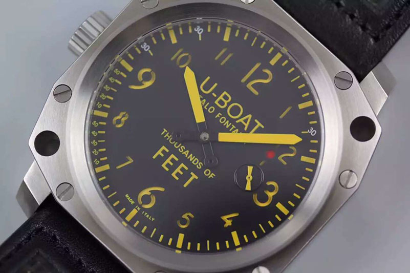 U-Boat Thousands of Feet SS/LE Black/Amber Swiss Unitas 6497