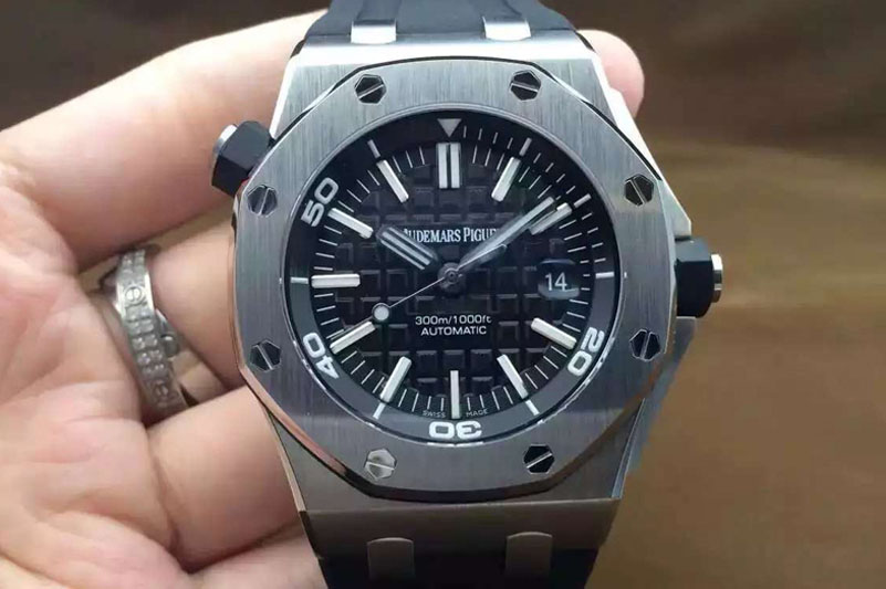 Audemars Piguet Royal Oak Offshore Diver 15710 JF Best Edition on Black Rubber Strap A3120