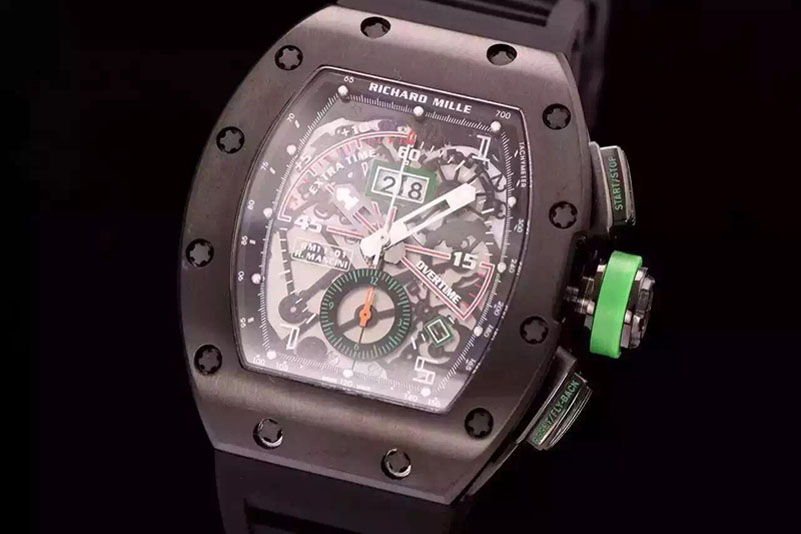 Richard Mille RM011-01 Flyback Chronograph Watches PVD/RU Asian 7750
