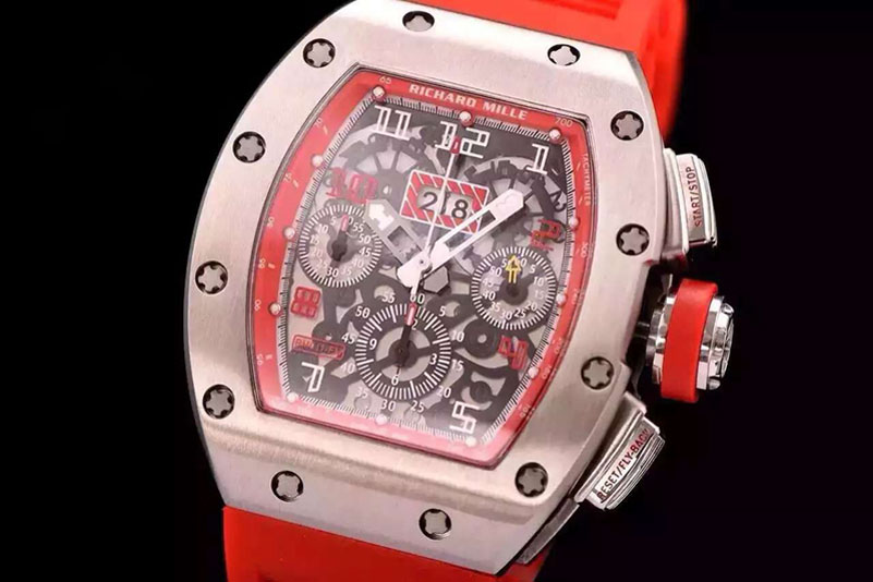 Richard Mille Dubial Limited Ed TI SS/RU Red Button Asian 7750