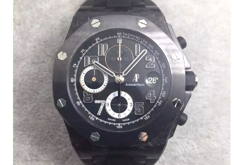 Audemars Piguet Royal Oak Offshore "GINZA 7" Forged Carbon JF Best Edition on Rubber Strap A3126 V2