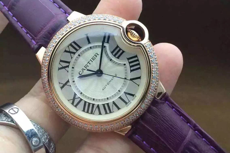 Ballon de Cartier 36mm 1:1 JF Diamond Bezel SS/LE Watches Asian 2824