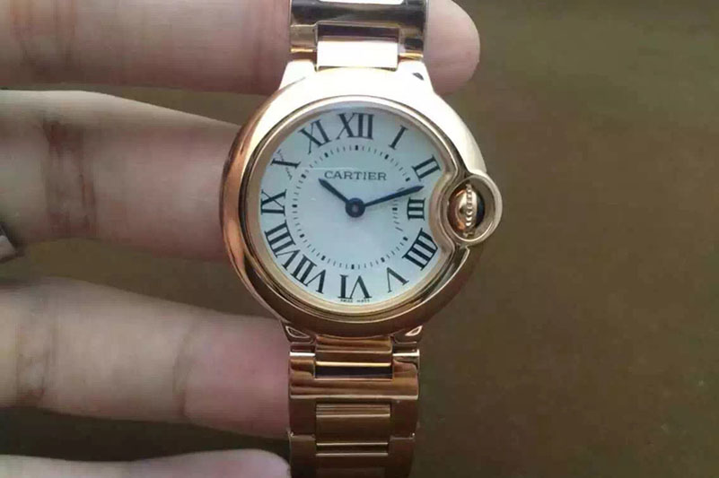 Cartier Ballon Bleu Ladies 28mm RG White Dial on Bracelet Watches