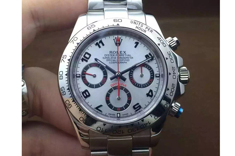 Rolex Daytona 42mm JF SS/SS White Face Number A7750
