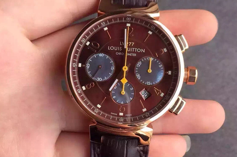 Louis Vuitton LV 277 France Design Watches Automatic Chronometer Brown