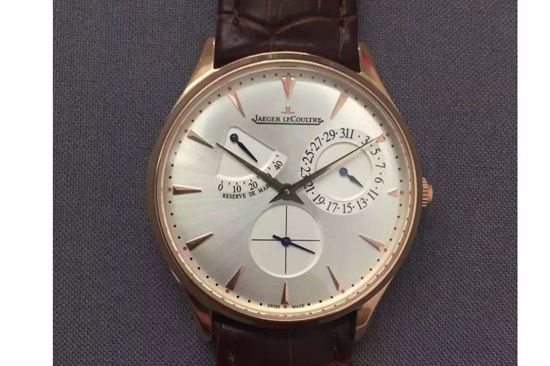 Jaeger-LeCoultre Master Ultra Thin Réserve de Marche RG ZF Best Edition Silver Dial on Black Leather Strap A938