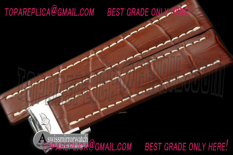 Breitling Leather strap Brown W/Deployant - For 42 - 45mm watches