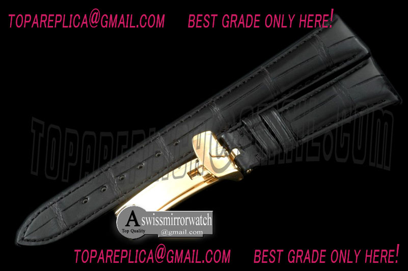 Rolex Black Croc Strap YG 20/16 / New Insignia Buckle
