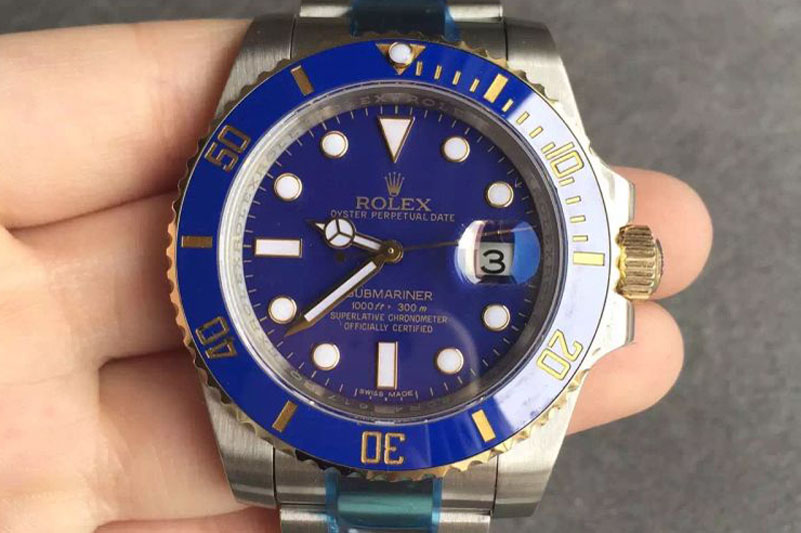 Rolex Submariner 116613 LB Noob 1:1 Best Edition YG Wrapped Blue Dial on SS/YG Bracelet A3135