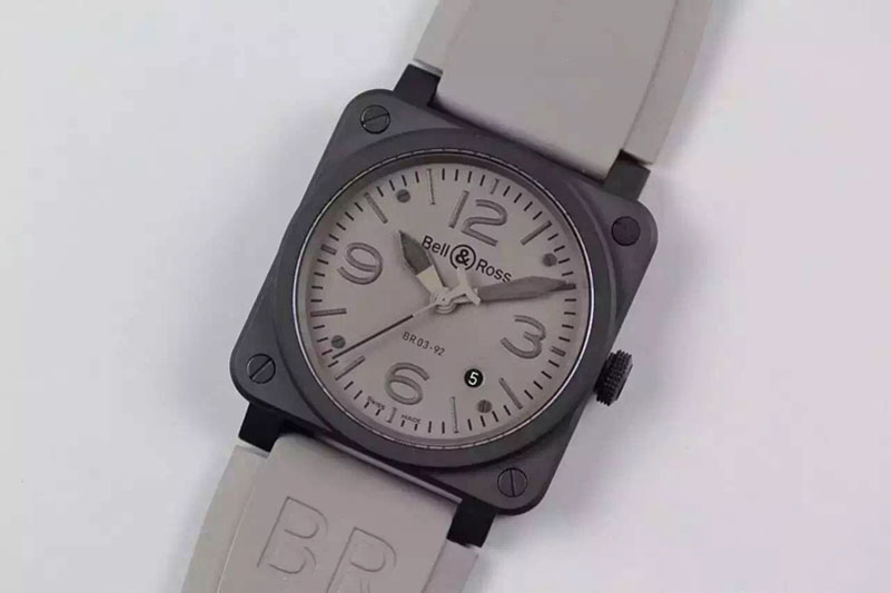 Bell&Ross BR 03-92 PVD Case Gray Dial 42.5mm Gray on Rubber Strap MIYOTA 9015
