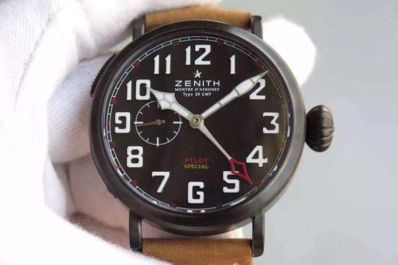 Zenith Pilot Type 20 GMT PVD/LE 45mm Best Edition Black Dial Automatic Watches