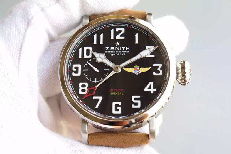 Zenith Pilot Type 20 GMT SS/LE 45mm Best Edition Black Dial Automatic Watches