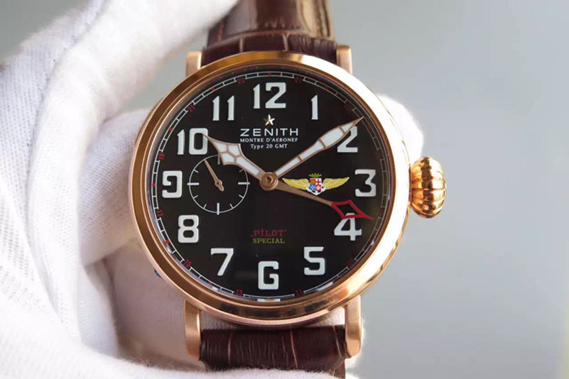 Zenith Pilot Type 20 GMT RG/LE 45mm Best Edition Black Dial Automatic Watches