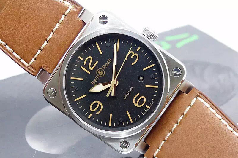 Bell&Ross BR 03-92 Golden Heritage SS ZF 1:1 Best Edition on Brown Leather Strap MIYOTA 9015