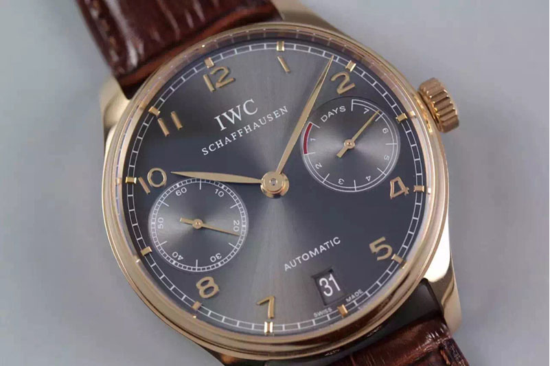 IWC Portuguese Real PR RG IW500702 ZF 1:1 Best Edition on Brown Leather Strap A52010