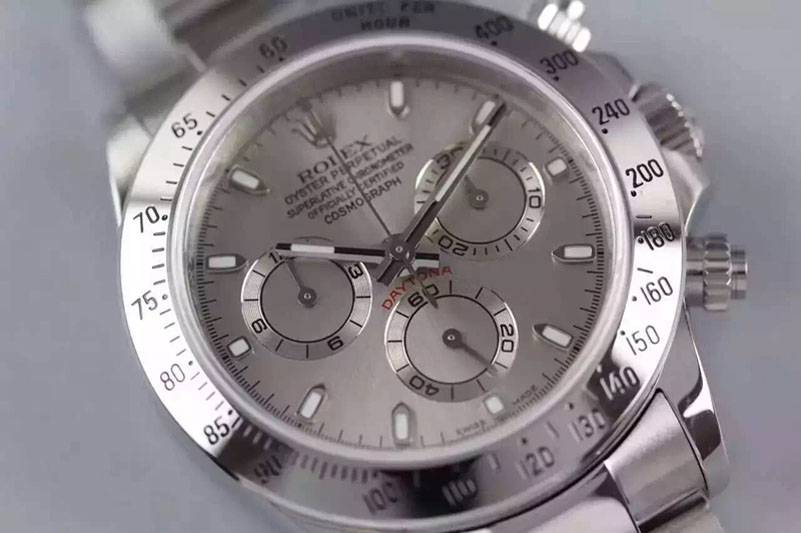 Rolex Daytona 116520 JF 1:1 Best Edition Silver Dial on SS Bracelet A7750