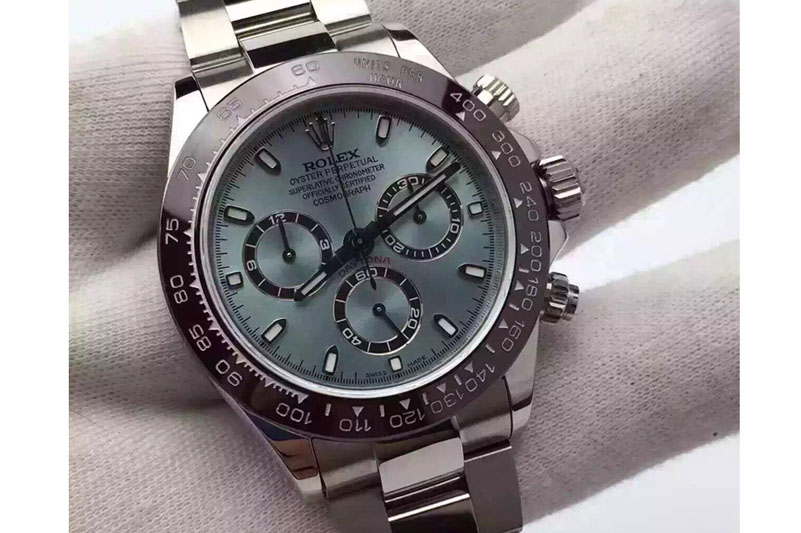 Rolex Daytona 116506 JF 1:1 Best Edition Brown Ceramic Bezel Ice Blue Dial on SS Bracelet A7750