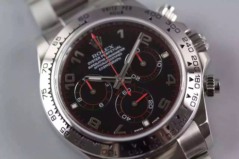 Rolex Daytona 116509 JF 1:1 Best Edition Black Dial on SS Bracelet A7750