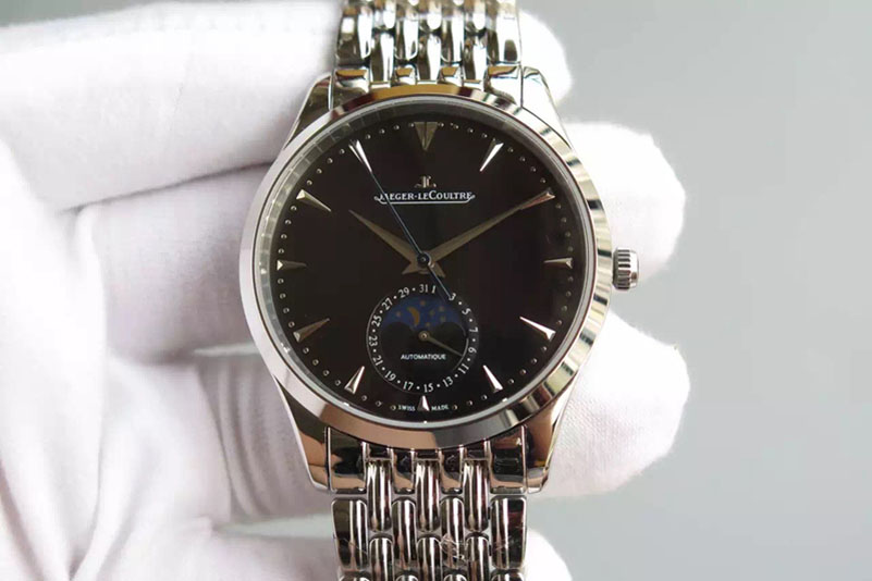 Jaeger LeCoultre Moonphase SS/SS Black Dial Cal.925