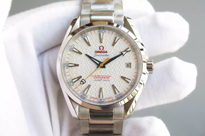 Omega Aqua Terra "James Bond" SS V6F 1:1 Best Edition White Dial Blue Hand on SS Bracelet A8507