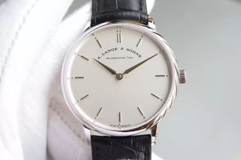 A. Lange & Sohne Classic SS/LE White Dial on Leather Strap M9015