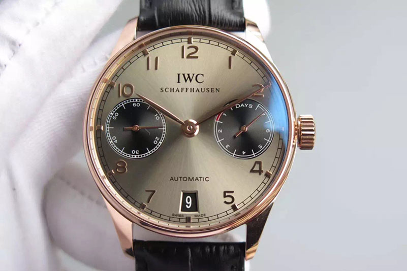 IWC Portuguese Real PR IW500127 RG ZF 1:1 Best Edition Gray/Black Dial on Black Leather Strap A52010