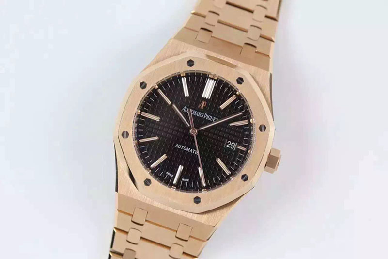 Audemars Piguet Royal Oak 41mm 15400 RG JF 1:1 Best Edition Black Dial on RG Bracelet A3120