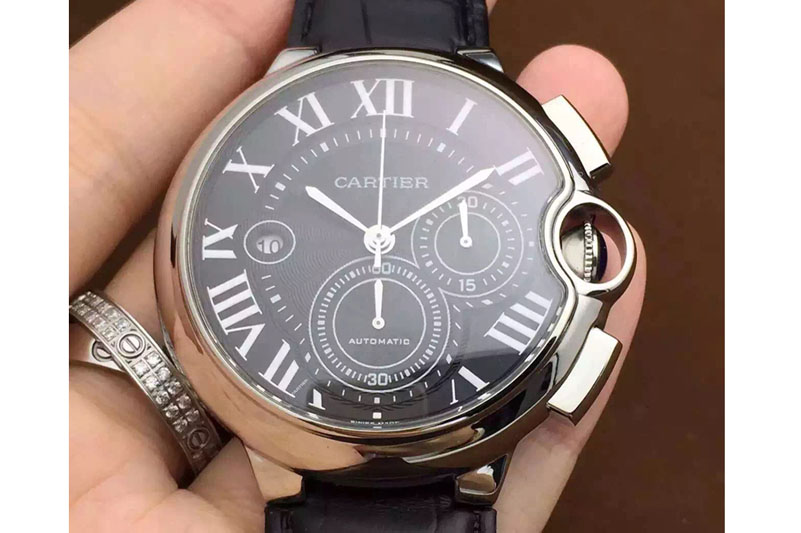 Ballon Bleu de Cartier Chronograph SS/LE Black Dial A7750