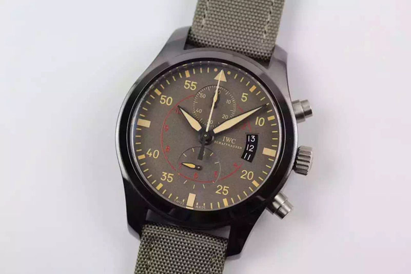 IWC Pilot Chrono IW388002 Real Ceramic ZF 1:1 Best Edition on Green Nylon Strap A7750