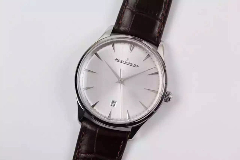 Jaeger-LeCoultre Master Ultra Thin SS Silver Dial on Brown Leather Strap A925