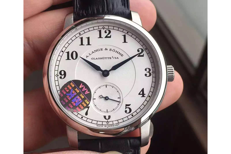 A. Lange & Sohne Saxonia SS White Dial on Black Leather Strap A2824