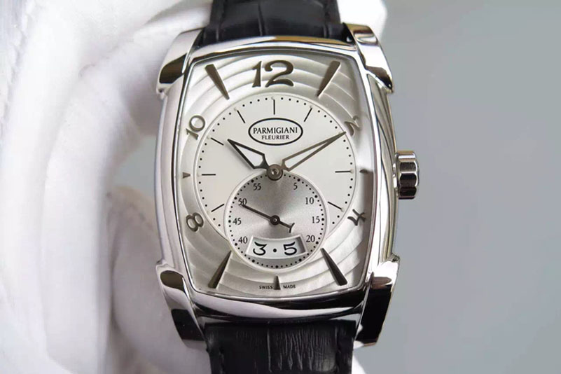 Parmigiani Fleurier Kalpa Grande SS White Textured Dial on Black Leather Strap A331