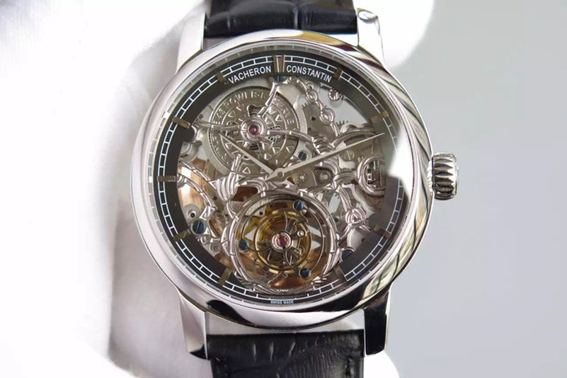 Vacheron Constantin The Patrimony Tourbillon SS TF Best Edition Black Inner Bezel Skeleton Dial