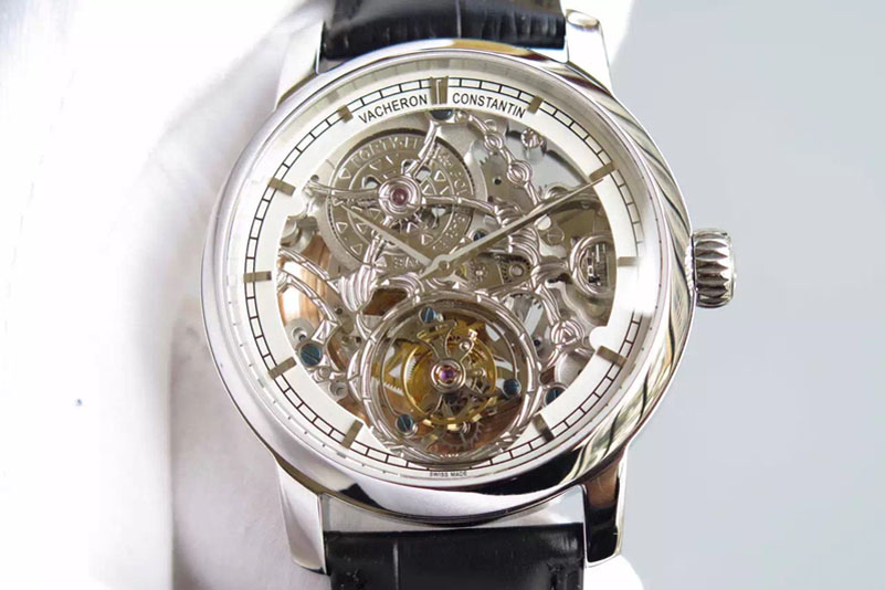 Vacheron Constantin The Patrimony Tourbillon SS TF Best Edition White Inner Bezel Skeleton Dial