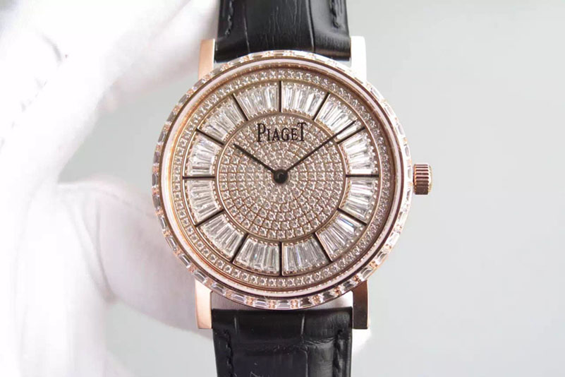 Piaget Altiplano G0A35133 41mm RG Full Diamond on Black Leather Strap MIYOTA9015