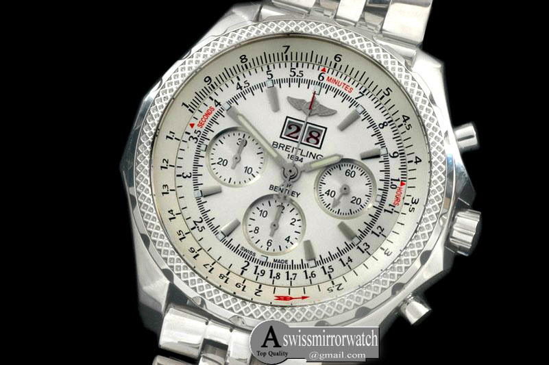 Breitling Bentley 6.75 Big Date SS/SS White A-7750