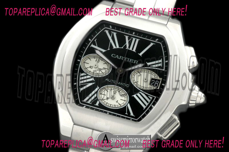 Cartier XXL Roadster Chrono SS/SS Black 7753