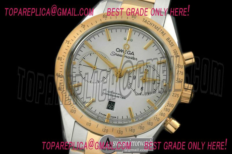 Omega Speedmaster Moon Watch SS/YG White Stick A-7750