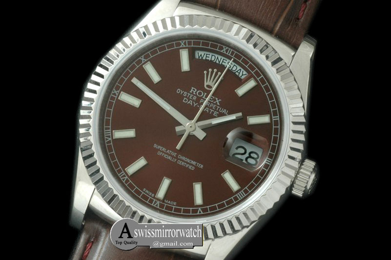 Rolex DayDate Fluted Brown SS/LE Asian 2813