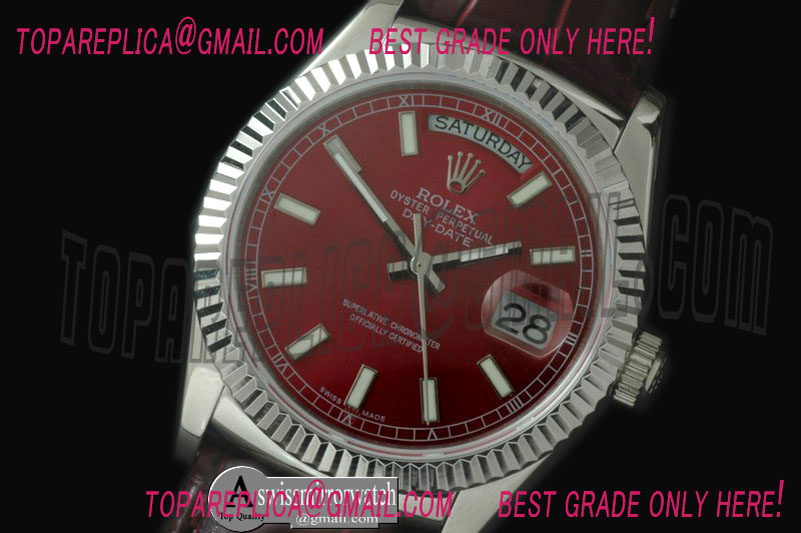 Rolex DayDate Fluted Burgundy SS/LE Asian 2813