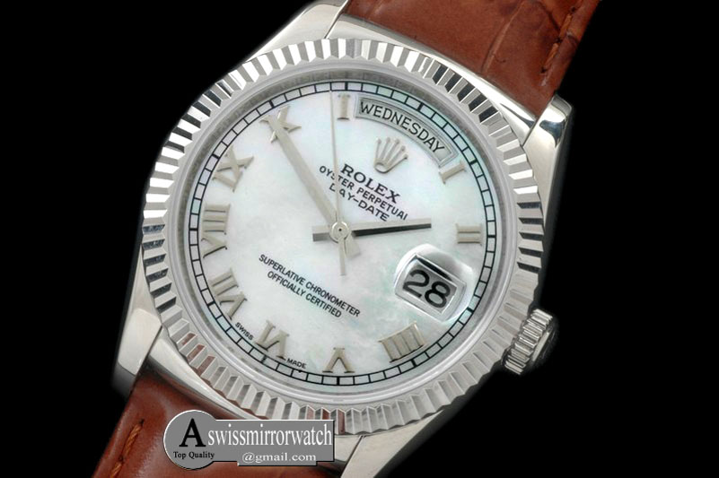 Rolex DayDate Fluted M-Wht Roman SS/LE Asian 2813