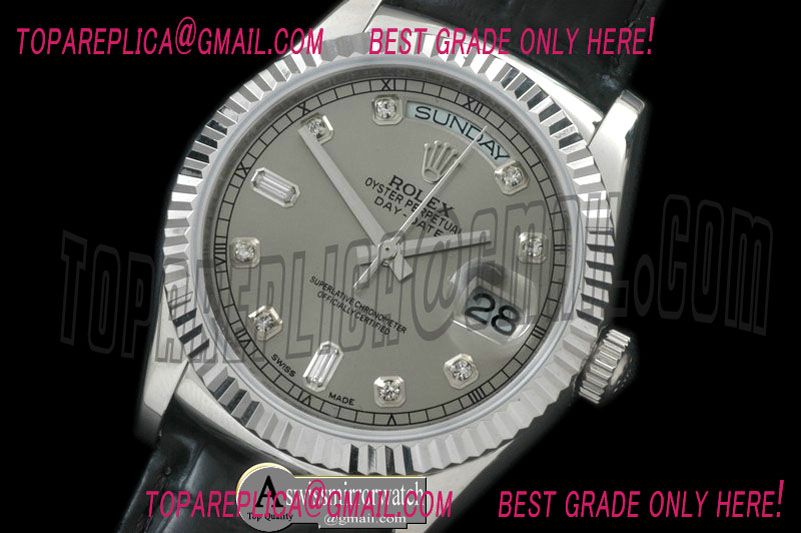 Rolex DayDate Fluted Grey Diam SS/LE Asian 2813