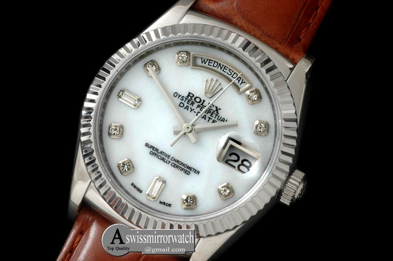 Rolex DayDate Fluted M-Wht SS/LE Asian 2813