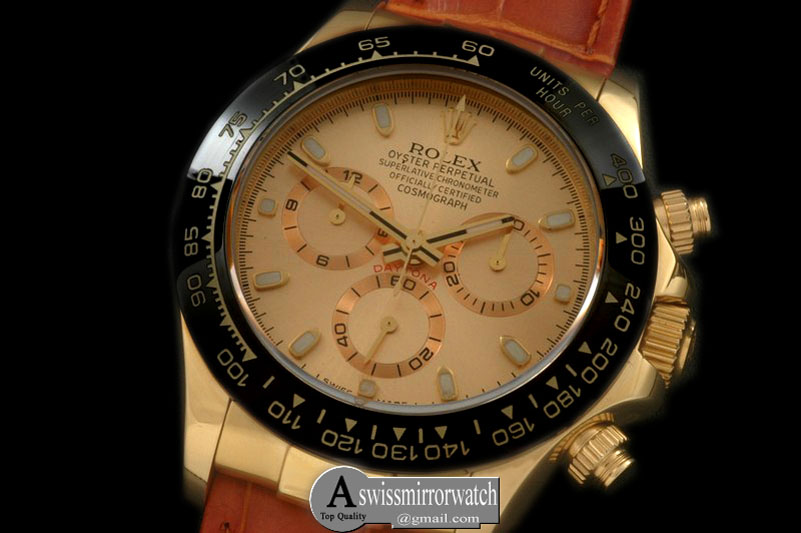 Rolex Daytona 116528 YG/LE Gold Stk A-7750 Sec@6
